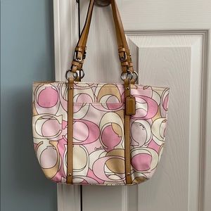 Pink and Cream Coach Purse